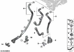 Шланги охлаждающей жидкости diagram for BMW X5 G05 30iX