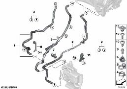 Шланги ОЖ автономной системы отопления diagram for BMW X5 G05 30iX