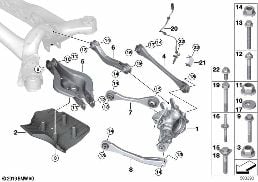 REAR AXLE SUPPORT/WHEEL SUSPENSION diagram for BMW 3 Series G20 Sedan LCI 320i
