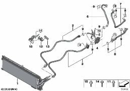 齿轮油冷却器 / 齿轮油冷却器管路 diagram for BMW X3 G01 LCI 30eX