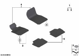 FLOOR MATS, VELOURS diagram for BMW 4 Series F32 428i