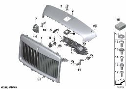 Radiateurgrille / ratiateurfiguur diagram for BMW Rolls-Royce Cullinan RR31 Cullinan