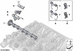 VALVE TIMING GEAR, ECCENTRIC SHAFT diagram for BMW 2 Series F46 Gran Tourer 218i