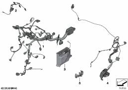 ENGINE WIRING HARNESS diagram for BMW X1 F48 LCI 18dX