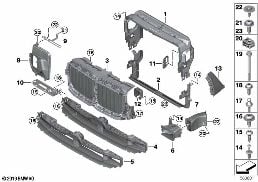 Luftführungen diagram for BMW X7 G07 LCI 40iX