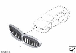 EXTERIOR TRIM / GRILL diagram for BMW 3 Series G21 Touring 320dX