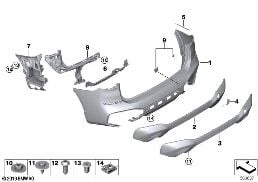M TRIM, REAR diagram for BMW X1 F48 LCI 16d