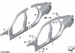 BODY-SIDE FRAME diagram for BMW 2 Series F44 Gran Coupé 220iX