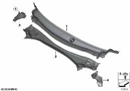 TRIM, WINDSHIELD COWL, OUTER diagram for BMW 1 Series F40 128ti