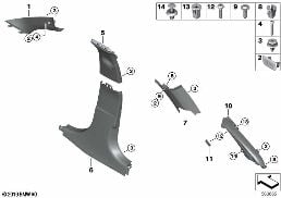 TRIM PANEL A- / B- / C- / D-COLUMN diagram for BMW 3 Series G21 Touring LCI 320d