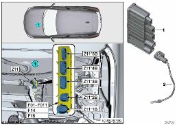 Integrovaný napájecí modul Z11 diagram for BMW 1 Series F40 116d