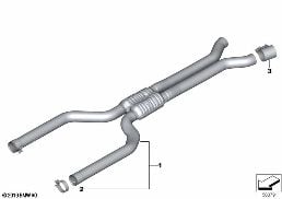 Abgasanlage vorn diagram for BMW X5 M F95 X5 M