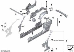 BODY-SIDE FRAME diagram for BMW 2 Series F23 LCI 220i