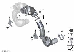 Katalysator motornah diagram for BMW X5 M F95 X5 M