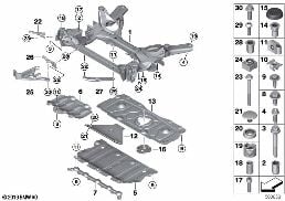FRONT AXLE SUPPORT diagram for BMW 3 Series G20 Sedan 320i
