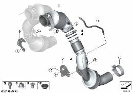Katalysator motornah diagram for BMW X5 M F95 X5 M