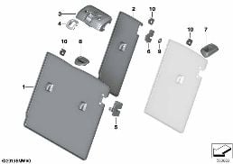 SEAT, REAR, BACKREST TRIM COVERS