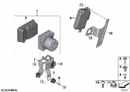 HYDRO UNIT DSC/CONTROL UNIT/FASTENING diagram for BMW 3 Series G20 Sedan 320d