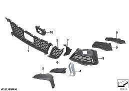 M TRIM DECOR ELEMENTS, FRONT diagram for BMW 3 Series G20 Sedan 330d