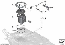 Brandstofpomp / Niveausensor diagram for BMW 5 Series G31 Touring LCI 530e