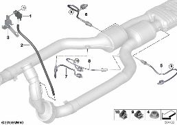 Ottopartikelfiltersensorik/Anbauteile diagram for BMW X5 M F95 X5 M
