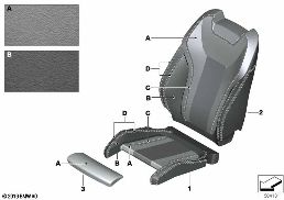 INDIVIDUAL SPORTS SEAT COVER, FRONT diagram for BMW 3 Series G20 Sedan 330d