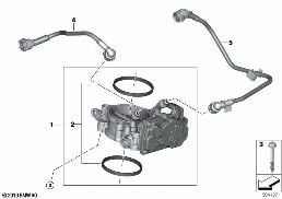 Gasklephuis diagram for BMW 3 Series G80 M3 LCI M3 Competition