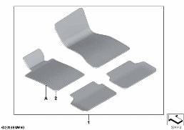 INDIVIDUAL FLOOR MATS, LEATHER BORDER diagram for BMW 3 Series G20 Sedan 330d