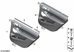 Türverkleidung hinten diagram for BMW X7 G07 LCI 40iX