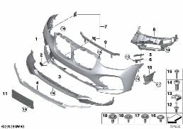 Revestimiento delantero diagram for BMW X4 G02 30iX