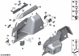 Bekleding ruimte bodem zijdelings diagram for BMW Rolls-Royce Cullinan RR31 Cullinan