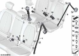 SAFETY BELT REAR diagram for BMW 2 Series F46 Gran Tourer LCI 218d