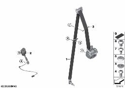 SAFETY BELT FRONT diagram for BMW 2 Series F46 Gran Tourer LCI 218d