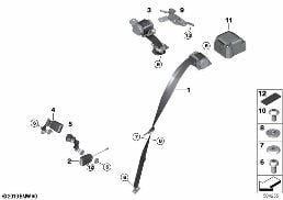 SAFETY BELT REAR diagram for BMW X1 F48 LCI 20i