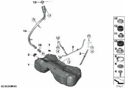 FUEL TANK/MOUNTING PARTS diagram for BMW 6 Series G32 GT 620dX