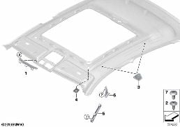 MOUNTING PARTS, ROOF ANTENNA diagram for BMW X6 M F96 X6 M