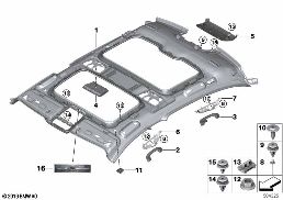 HEADLINING diagram for BMW 7 Series G12 750LdX
