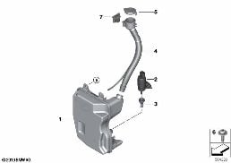 SEP.COMPONENTS F.WASHER FLUID RESERVOIR diagram for BMW 1 Series F40 M135iX