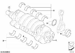ベアリング シェル付きクランクシャフト diagram for BMW MINI Clubman R55 Cooper d