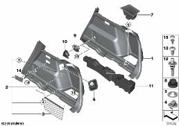 RIGHT TRUNK TRIM diagram for BMW 2 Series F45 Active Tourer LCI 216d