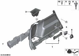 LEFT TRUNK TRIM diagram for BMW 2 Series F45 Active Tourer LCI 216d