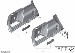 Bekleding bagagekoffer links diagram for BMW X1L F49 LCI X1 25Li