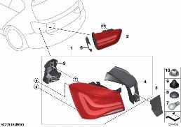 REAR LIGHT diagram for BMW 1 Series F20 LCI 118d