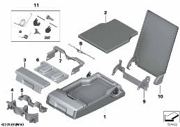 REAR SEAT CENTER ARMREST diagram for BMW 5 Series F10 530i