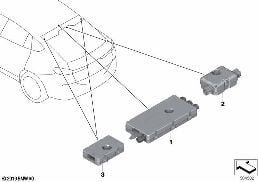 Jedn.díly anténní zesilovač Diversity diagram for BMW X6 G06 M50iX