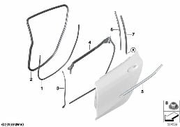 TRIM AND SEALS FOR DOOR, REAR diagram for BMW 8 Series F93 M8 Gran Coupe M8