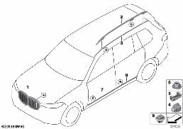EXTERIOR TRIM / GRILL diagram for BMW X7 G07 30dX