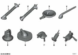 VARIOUS GROMMETS / COVERS diagram for BMW 1 Series F40 M135iX