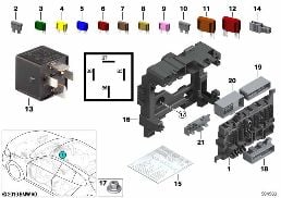 POWER DISTRIBUTION BOX diagram for BMW 1 Series F40 M135iX