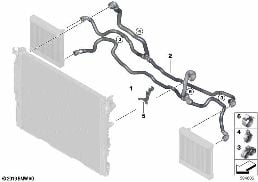 COOLING SYSTEM-EXTERNAL RADIATOR diagram for BMW 5 Series G30 540i